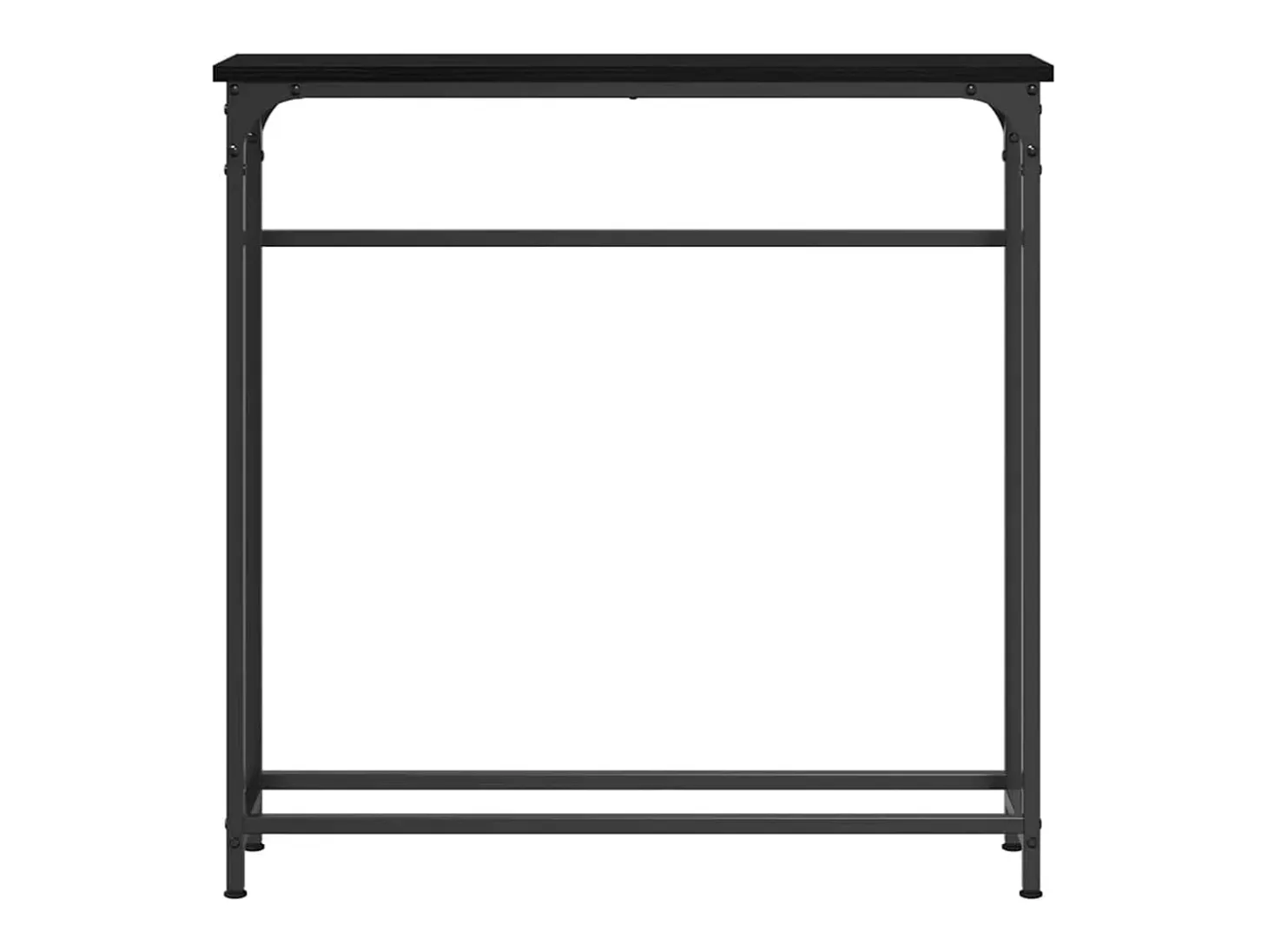 Mesa Consola con estante Roble negro 75 x 19.5 x 75 cm