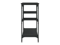 Mesa consola con estantes negro 100x35x75 cm ES303712
