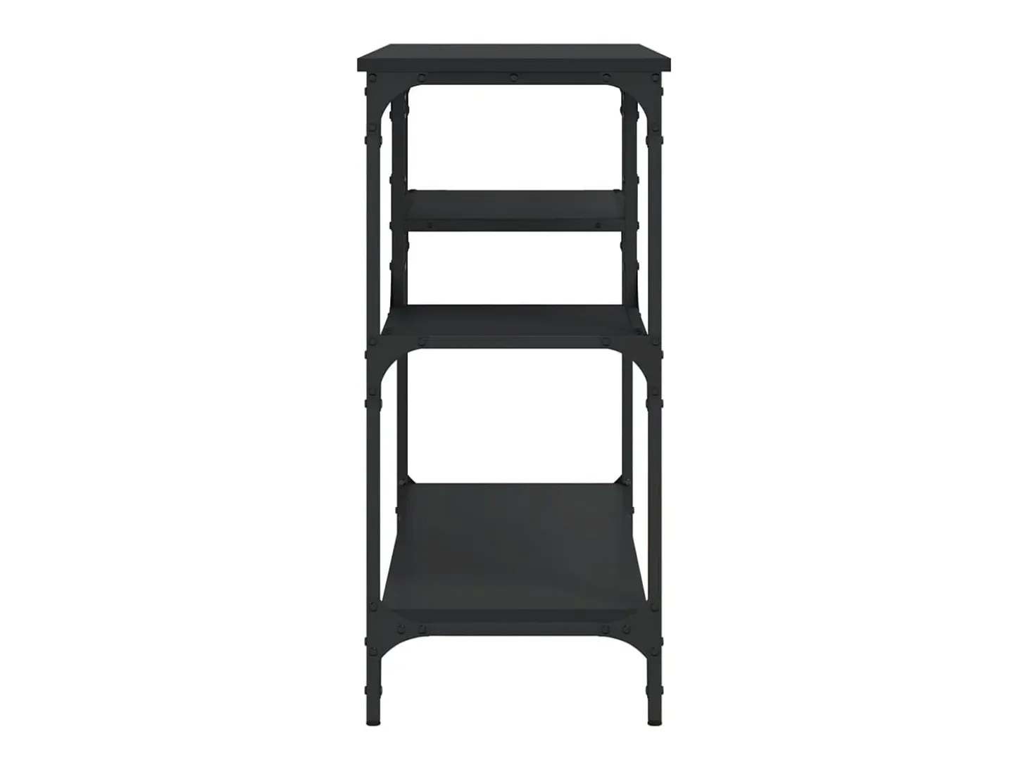 Mesa consola con estantes negro 100x35x75 cm ES303712