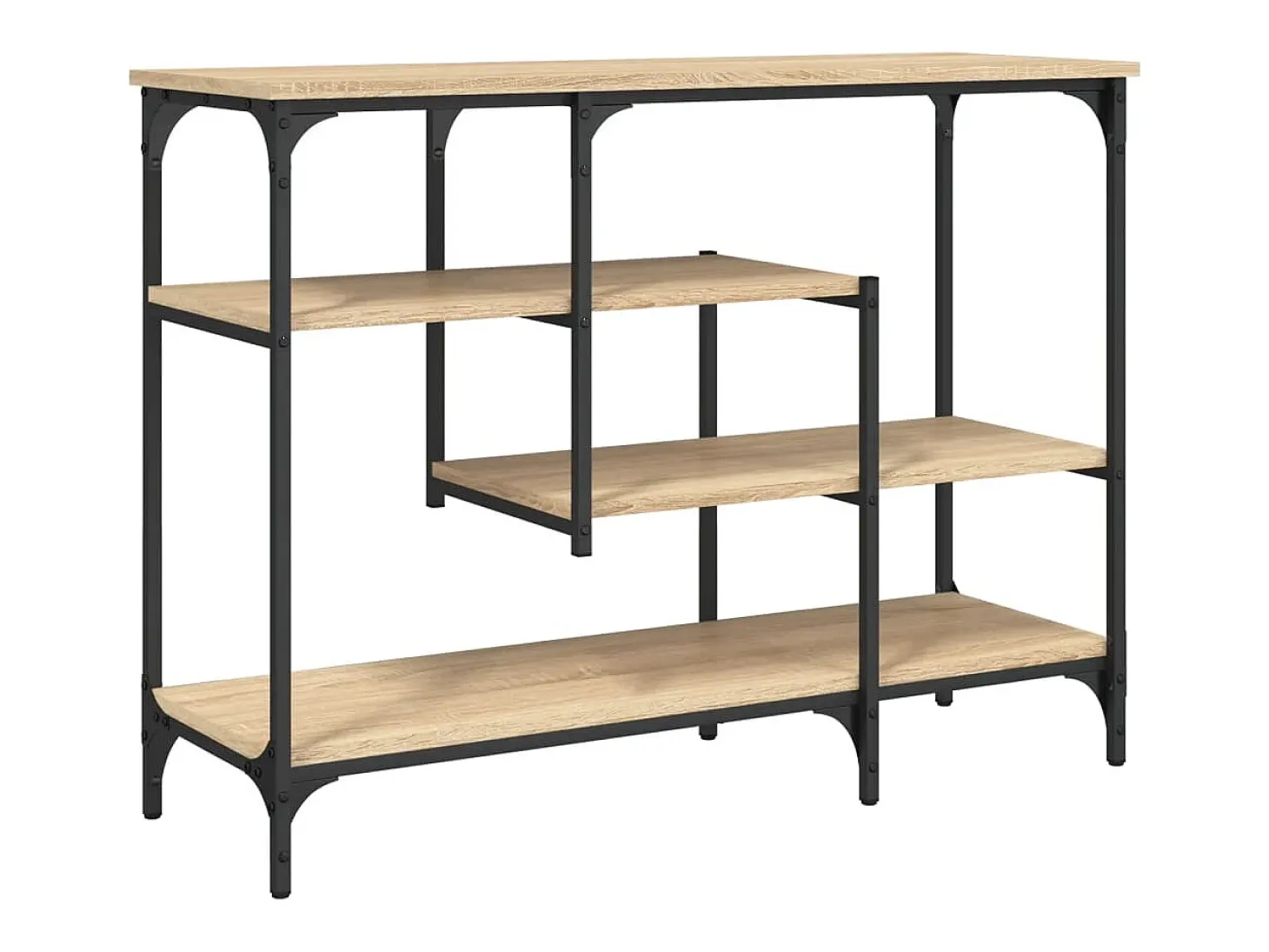 Mesa consola con estantes roble Sonoma 100x35x75 cm