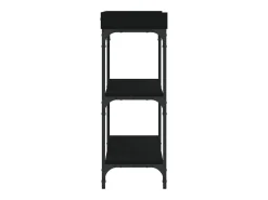 Mesa consola con estantes negro 100x30x80 cm