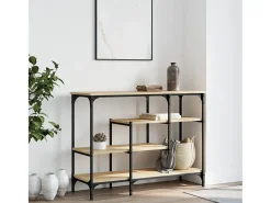 Mesa consola con estantes roble Sonoma 100x35x75 cm
