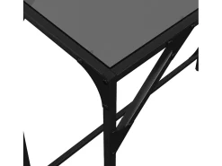 Mesa consola con superficie de vidrio negro acero 80x35x81 cm