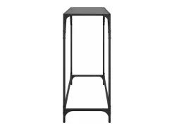 Mesa consola con superficie de vidrio negro acero 98x35x81 cm ES414777