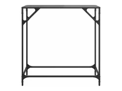 Mesa consola con superficie de vidrio negro acero 80x35x81 cm ES734347