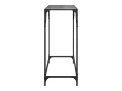 Mesa consola con superficie de vidrio negro acero 80x35x81 cm
