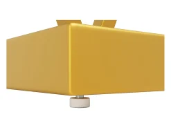 Mesa consola con tablero efecto mármol - Patas de metal dorado - Blanco