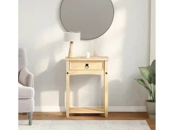 Mesa consola Corona madera maciza de pino 55x35x73 cm ES473302
