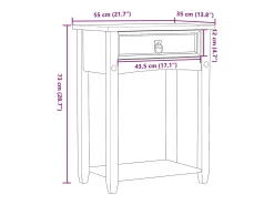 Mesa consola Corona madera maciza de pino 55x35x73 cm
