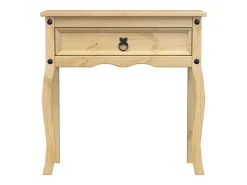 Mesa consola Corona madera maciza de pino 73x35x73 cm ES853615