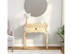 Mesa consola Corona madera maciza de pino 73x35x73 cm