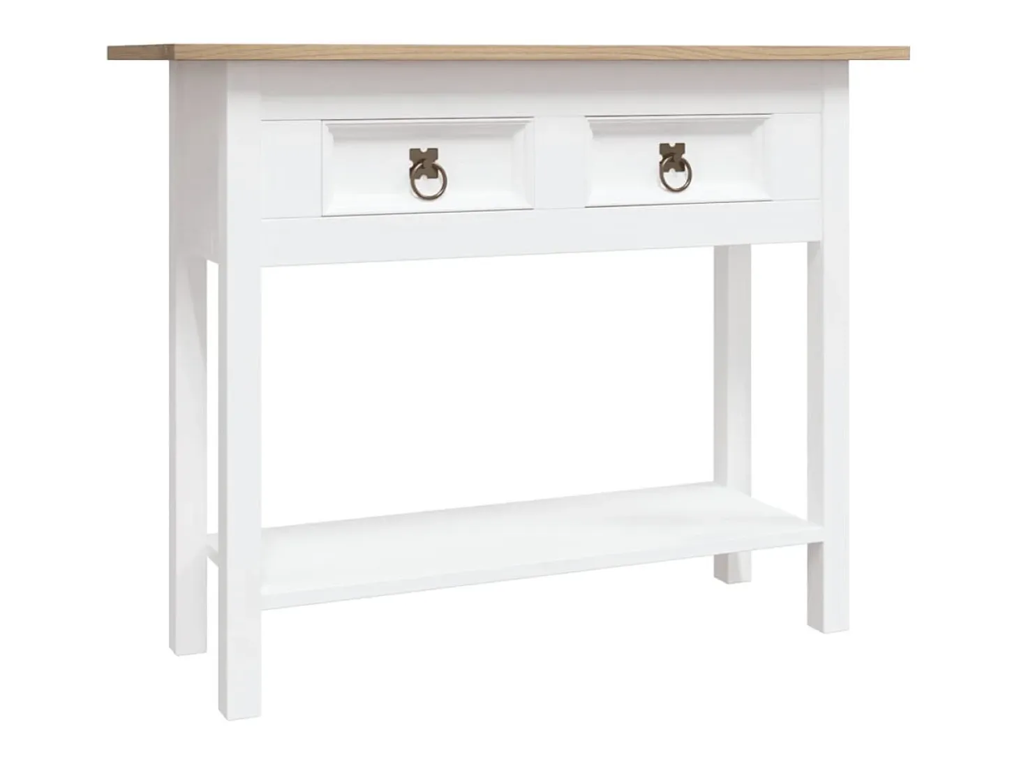 Mesa consola Corona Range de pino mexicano blanco 90x34,5x73 cm ES700929