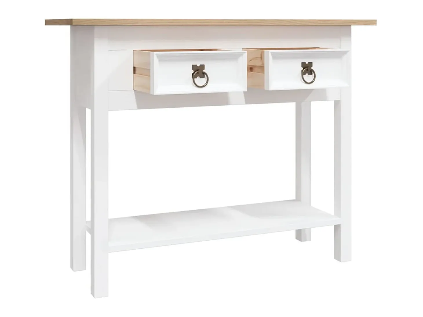 Mesa consola Corona Range de pino mexicano blanco 90x34,5x73 cm ES700929