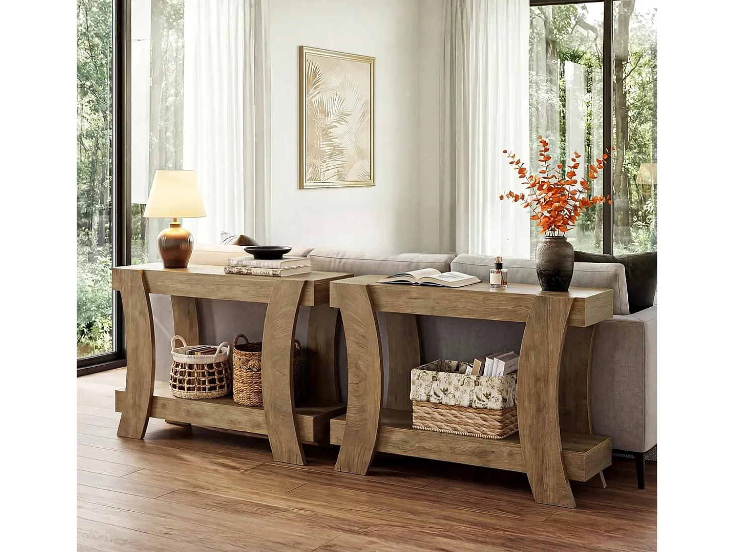 Mesa consola de 120 cm para entrada, mesa para sofá para entrada, pasillo, sala de estar