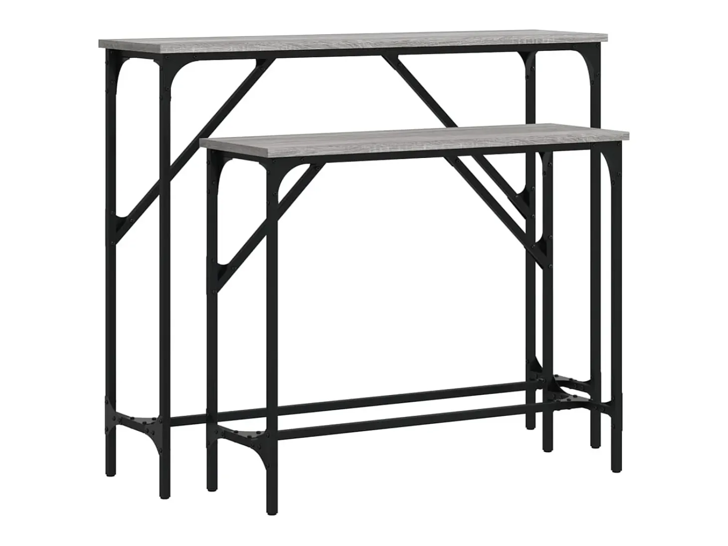 Mesa consola de 2 piezas, gris sonoma, madera de ingeniería