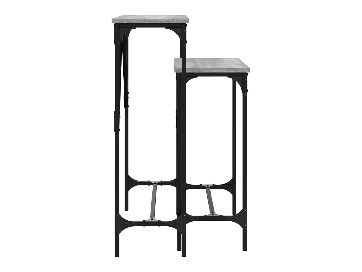 Mesa consola de 2 piezas, gris sonoma, madera de ingeniería