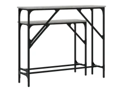 Mesa consola de 2 piezas, gris sonoma, madera de ingeniería