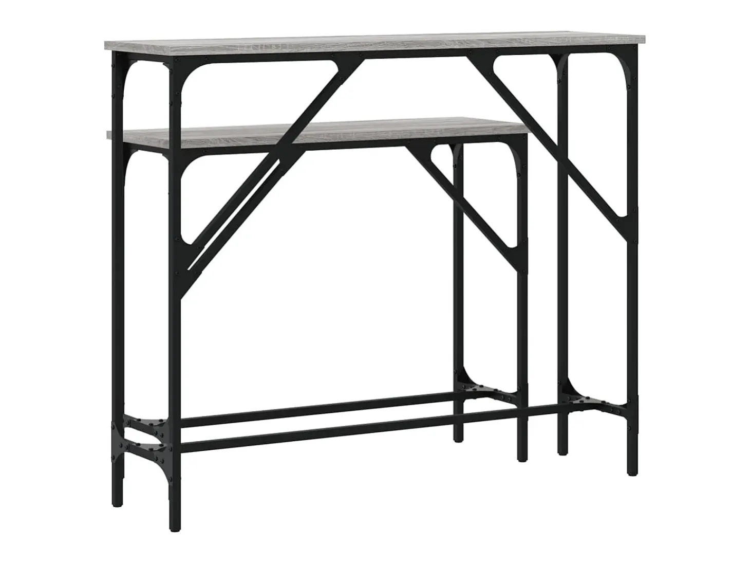 Mesa consola de 2 piezas, gris sonoma, madera de ingeniería