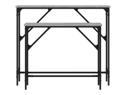Mesa consola de 2 piezas, gris sonoma, madera de ingeniería