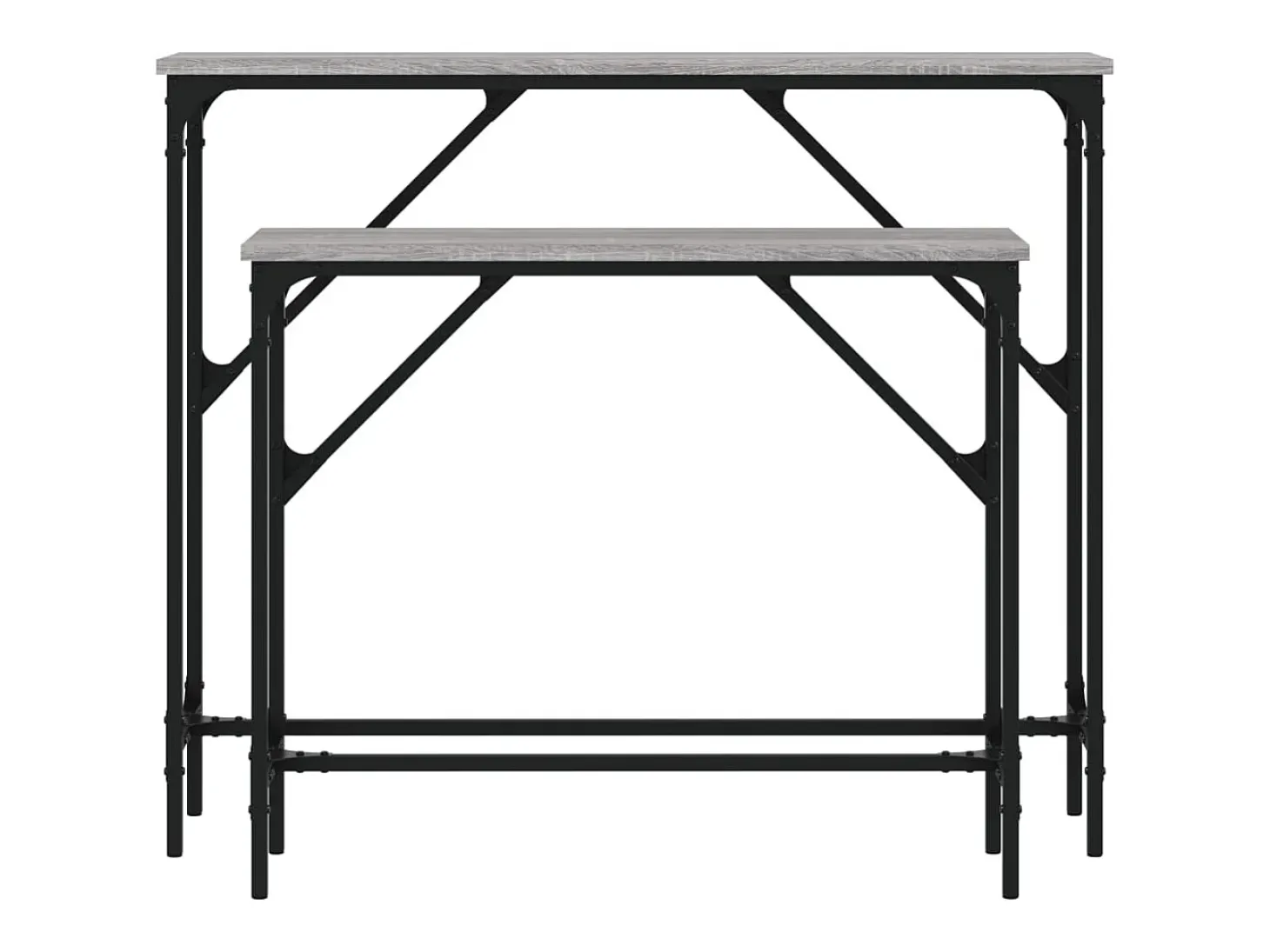 Mesa consola de 2 piezas, gris sonoma, madera de ingeniería