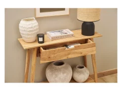 Mesa consola de acacia maciza 90 cm FRANKLIN