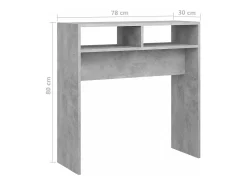 Mesa consola de aglomerado gris hormigón 78x30x80 cm