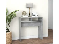 Mesa consola de aglomerado gris hormigón 78x30x80 cm