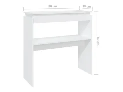Mesa consola de aglomerado blanco 80x30x80 cm