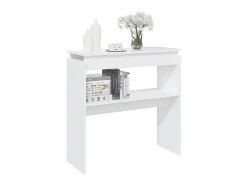 Mesa consola de aglomerado blanco 80x30x80 cm