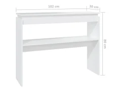Mesa consola de aglomerado blanco 102x30x80 cm