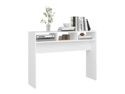Mesa consola de aglomerado blanco 105x30x80 cm