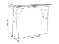 Mesa consola de bambú 115x39x75 cm