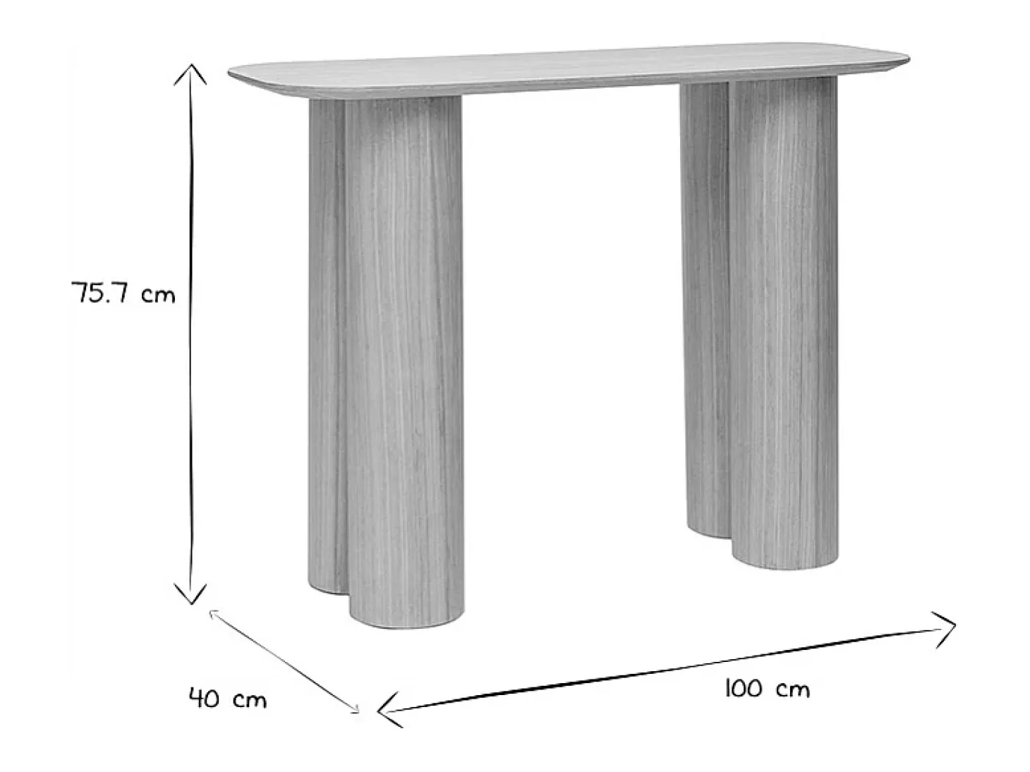 Mesa consola de diseño de madera clara 100 cm FOLEEN