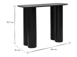 Mesa consola de diseño de madera negra 100 cm FOLEEN
