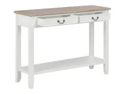Mesa consola de madera blanco 110x35x80 cm
