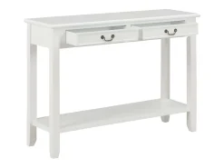 Mesa consola de madera blanco 110x35x80 cm