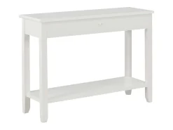 Mesa consola de madera blanco 110x35x80 cm