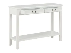 Mesa consola de madera blanco 110x35x80 cm ES626073