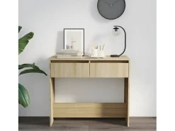 Mesa consola de madera contrachapada roble Sonoma 89x41x76,5 cm ES476672