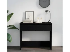 Mesa consola de madera contrachapada negro 89x41x76,5 cm