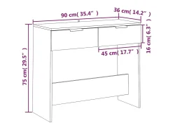 Mesa consola de madera contrachapada gris hormigón 90x36x75 cm