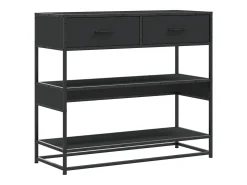 Mesa consola de madera contrachapada negro 90x35x80 cm