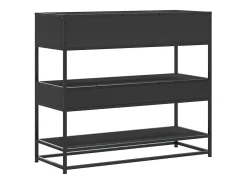 Mesa consola de madera contrachapada negro 90x35x80 cm