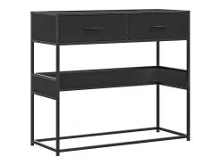 Mesa consola de madera contrachapada negro 90x35x80 cm