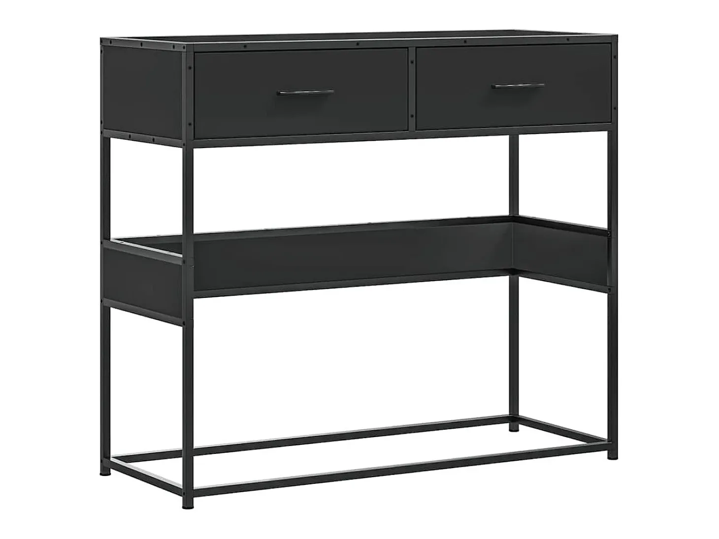 Mesa consola de madera contrachapada negro 90x35x80 cm