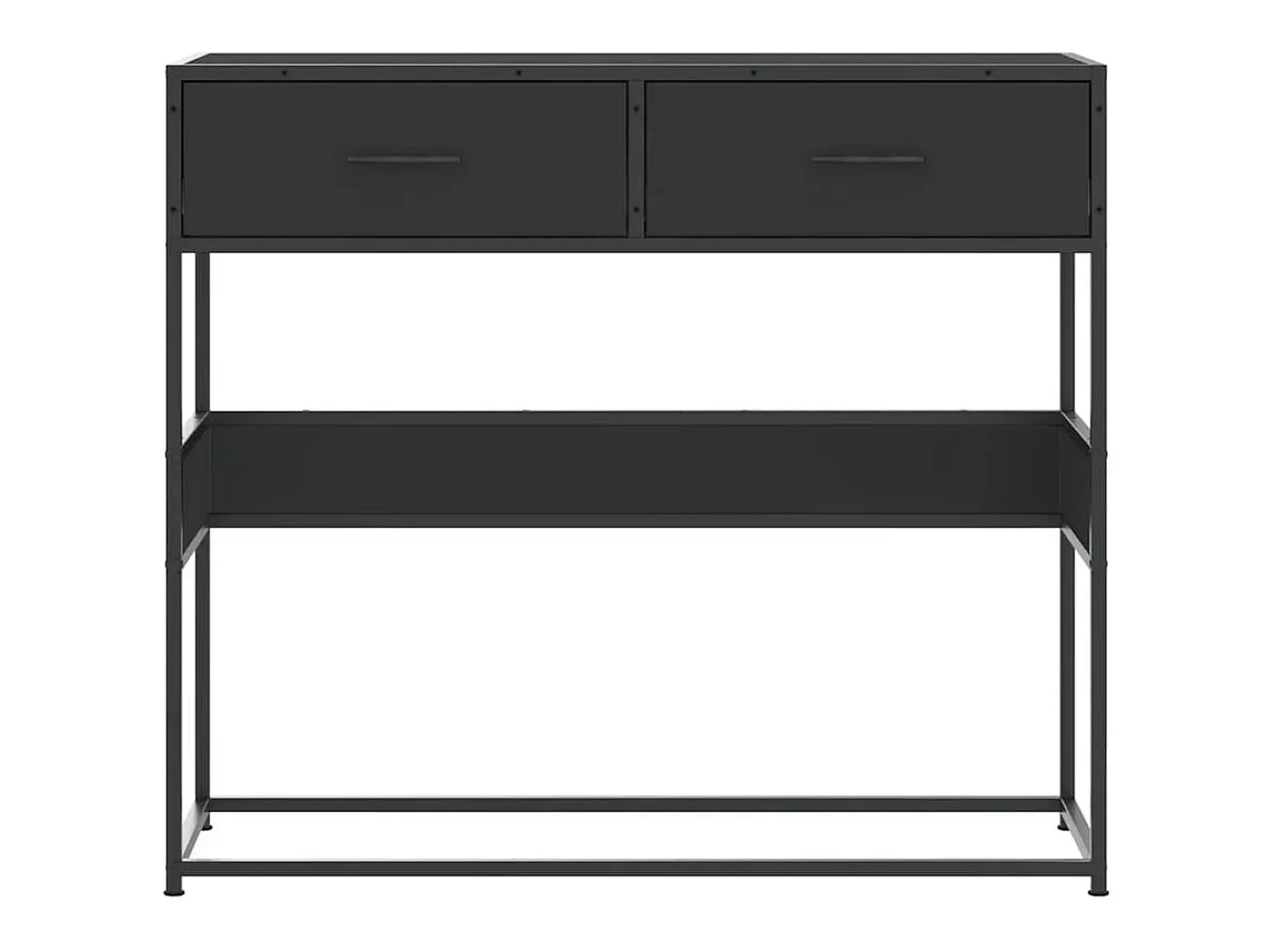 Mesa consola de madera contrachapada negro 90x35x80 cm