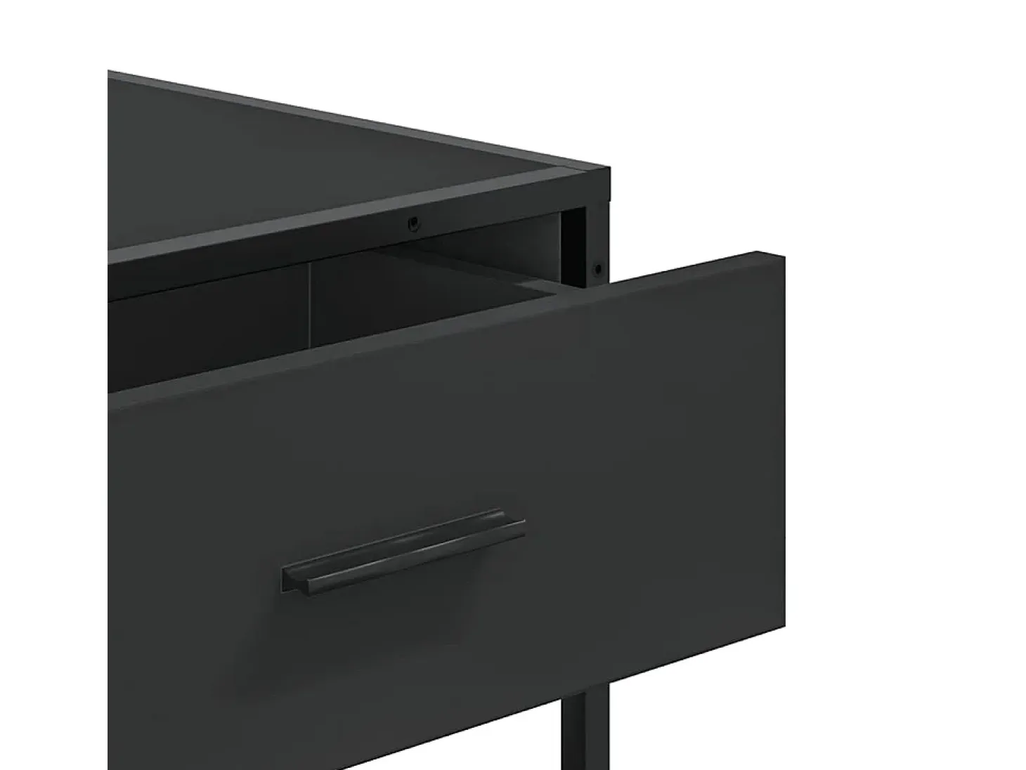 Mesa consola de madera contrachapada negro 90x35x80 cm