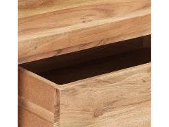 Mesa consola de madera de acacia bordes naturales 100x35x76 cm