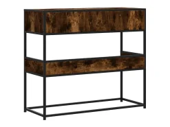 Mesa consola de madera de ingeniería roble ahumado 90x35x80 cm