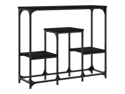 Mesa consola de madera de ingeniería negra 89,5x28x76 cm